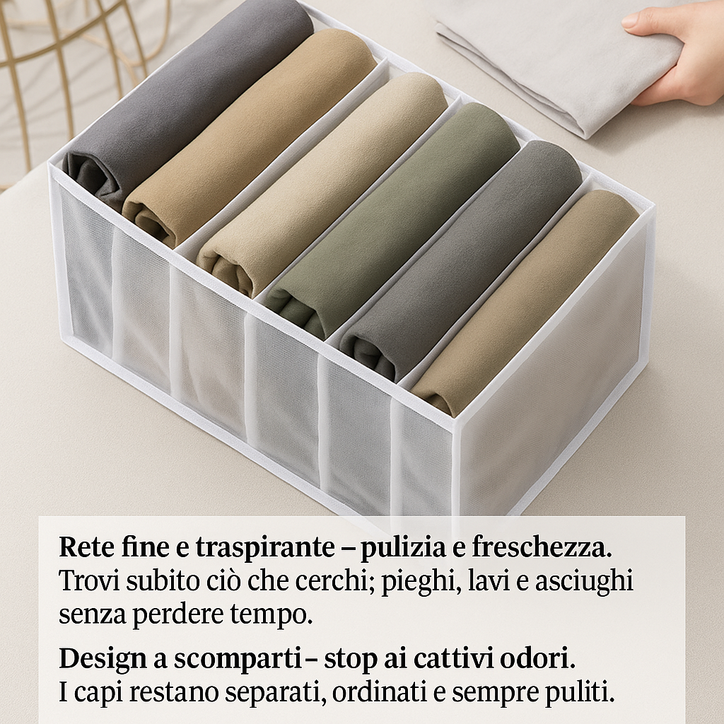 Organizzatore Traspirante Anti-Odore – Capi Sempre Puliti e Facili da Trovare