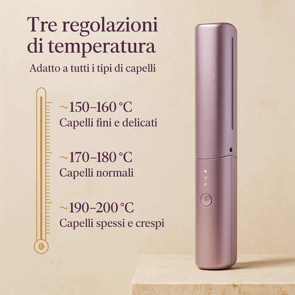 Soavia™ HeatSilk 2F — Pettine e spazzola lisciante 2 in 1 portatile,effetto salone.