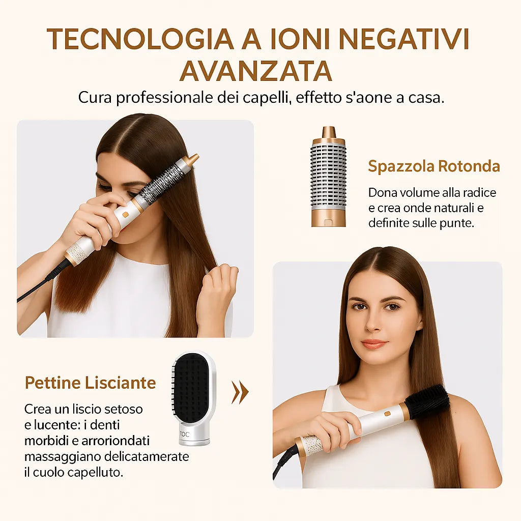 AirMaster 5-in-1 – Capelli da Salone in 10 Minuti, a Casa Tua